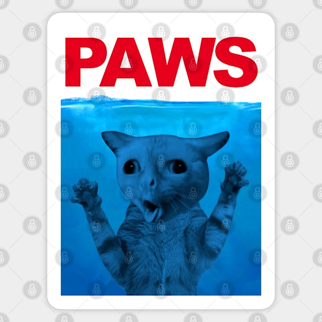 Paws Cat Meme Humor Funny Kitty Lover Funny Cats Dads Mom Sticker by CreativeShirt